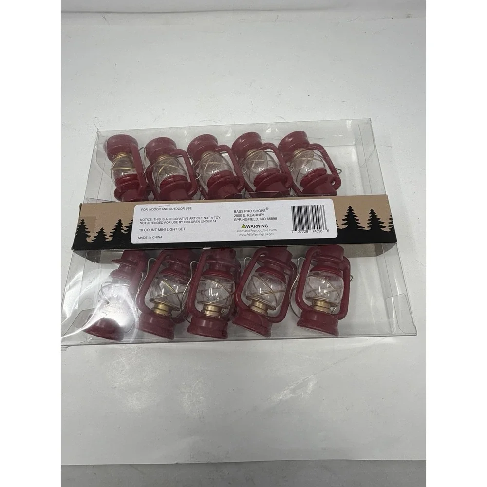10' String Lights Set‎ Mini Lanterns Red Camping Campers Decor